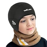 Tavaler Fahrradmütze Kinder, Fahrrad Mütze Winter Kinder, Helmmütze Fahrrad Thermal, Winddicht, Mütze Fahrradhelm für Radfahren Laufen Outdoor (44-52)