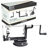 ScrapCooking 5255, Need'it 3-in-1 Apfelschäler Metall Edelstahl-Apfelschälmaschine mit Kurbel, Professioneller für Backwaren, Küche - Schwarz