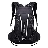 toptrek Fahrradrucksack Wasserdicht 20L,Ultraleicht Rucksack für Damen & Herren,Fahrrad Rucksack mit Regenschutz und Helmabdeckung,Rucksäcke Mountainike MTB(Schwarz)