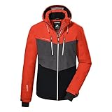 killtec Herren Skijacke/Funktionsjacke mit abzippbarer Kapuze und Schneefang KSW 45 MN SKI JCKT, dunkelorange, M, 38699-000