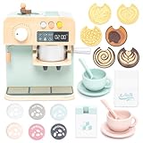 umu® Kinder Kaffeemaschine aus Holz – Spielküche Zubehör für Kleinkinder – Rollenspiel Kaffeeservice Set – Personalisierbares Holzspielzeug für Kinder ab 3 Jahren
