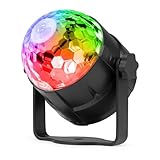 Fuzzix Tornado LED Discokugel Partylicht 360 Grad rotierende RGB Lampe, inkl. Fernbedienung, Decken- und Saugnapfhalterung, LED Kugel, Discolicht Partylicht Musikgesteuert, Disco Licht