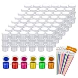 FGDTREE Mehrfarbige kleine Farbflaschen, Großpackung, Substanz-Set, 120 Waschungen, Polyacrylat und Leinwand, zufällige Farbe, kleine Farbschalen