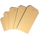 Kartonanhänger 50 x 100 mm; 200 Stück mit verstärkter Kartonöse aus Manilakarton chamois beige braun; Anhänge-Etiketten - Warenanhänger - Hängeetiketten - Anhängezettel - Anhängeschild - Pappanhänger