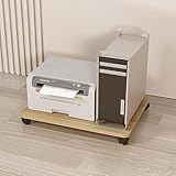 Rollende Medienkonsole, multifunktionaler mobiler AV-Ständer, Audio-Tower, Eckregal für Gaming und Unterhaltung, Khaki, 55 x 35 cm, perfekte Aufbewahrungslösung für Zuhause oder Büro