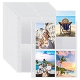 100 Stück fotohüllen din a4 postkarten,Transparent Postkartenhüllen,800 Doppelseitig Fotohüllen 4 Taschen Foto Seitenschutz,Klarsichthüllen a4 Fotohüllen für Zum Fotos Postkarten aufbewahrung