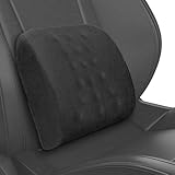 Quirlig Lendenkissen Auto, Memory-Schaum Lendenstützkissen, Autositz-Rückenkissen, Ergonomisches Rückenkissen für Auto, Zuhause, Büro, Rollstuhl, Schwarz