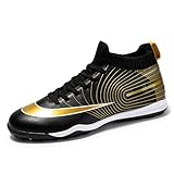 clofab Fussballschuhe Damen Herren Kunstrasen Turf Fußballschuhe Jugend Hallenschuhe Ground Outdoor Sportschuhe Für AG FG TF Fußball Trainingsschuhe (41,Schwarz/TF)