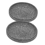 IWOWHERO 2 Stück Blumentopf Abtropfschale Keramik Zement Design Graue Bodenschale Für Blumentöpfe Ideal Für Garten Und Balkon