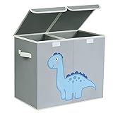 DIMJ Aufbewahrungsbox Kinder Spielzeugkiste - Aufbewahrungsbox Stoff Faltbox, Boxen Aufbewahrung Aufbewahrungsbox Kinderzimmer für Kinderzimmer, Bücher, Kleidung, Spielzeug, 47x28.5x40 CM(Grau)