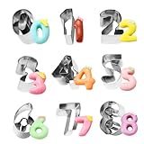 10 Stück Zahlen Ausstecher Edelstahl Ausstechformen 0-9 Ausstechformen Buchstaben Kekse Ausstechform für Kinder Ostern Sandwich Fondant Backen Kuchen Keks Dekoration (Ca. 4 * 5 Cm)