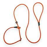 Romneys Moxonleine Biothane Neon Pro – Wasserfeste Hundeleine für Training, Jagd & Spaziergänge, Wetterfest & Robust, Einstellbare Länge, Neonfarbe (Neon-Orange)