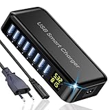 USB Ladegerät Mehrfach, 40W 8 Ports USB Ladestation 8A USB C mit LCD Display für mehrere Geräte, USB Mehrfach Ladegeräte für iPhone iPad Android Samsung Huawei Tablet Kindle und Mehr Geräte