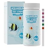 Aquarium Teststreifen | 100 Stück Süßwasser Teststreifen Kit | 6-in-1 Wassertest zur Überwachung für täglichen Gebrauch Anfänger Haushalt Reise Salzwasser