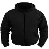 Australian Bikers Gear Motorrad Hoodie, Kapuzenjacke, schwarz, vollständig gefüttert mit verstärktem Dupont™ Kevlar®, fünf herausnehmbare CE Protektoren, Größe: 3XL = 50