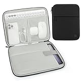 Dadanism 13 Zoll Tablet Tasche Hülle mit Polsterung für iPad Pro 13' M4 2024, iPad Air 13' M3 M2, iPad Pro 12,9' M2 6./5./4./3. Gen, Galaxy Tab S10+ Plus/S9 FE+/S9+ Plus 12,4',Tab P12 12,7', Schwarz