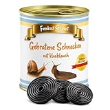 AnyCakes Gebratene Schnecken mit Knoblauch aus der Dose – lustiges Geschenk zu Weihnachten oder Geburtstag für Männer und Frauen – Lakritz Schnecken in einer Feinkost Dose – 300g
