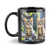 Kaffeebecher groß Porzellanbecher Cats Together Kaffeetassen Keramik Groß Kaffeebecher mit Henkel Lustige Tasse Teetasse für Büro und Zuhause Einzigartige Kaffeebecher