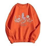 Womens Graphic Sweatshirts Long Sleeve Crewneck Pullover Tops Baggy T Shirts Casual Tunics Basic Blouse Winter Clothes 2024 A-118