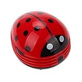 Liummrcy Mini Desktop Dust Cleaner Ladybird Design Home Office Staub Desktop Collector Sweeper Tischstaubsauger