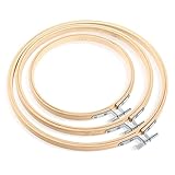 Siumir Bambus Stickrahmen Kreuzstich Rahmen 3 Stück, 13cm, 17cm, 20cm Kreis Kreuzstich Hoop Stickerei Ring für DIY, Kunsthandwerk, Stickerei