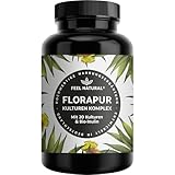 Florapur Kulturen Komplex - 20 Bakterienkulturen & Bio Inulin - 180 magensaftresistente Kapseln - 20 Mrd. KbE je Tagesdosis - u.a. Milchsäurebakterien, Bifidobakterien - vegan, laborgeprüft