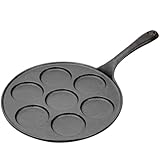 Warmiehomy Gusseisen Pancake Pfanne Induktion 7 Löcher - Antihaft Spiegeleipfanne Pfanne Für Eier - Crepe Eier Pfannkuchenpfanne Maker,23cm