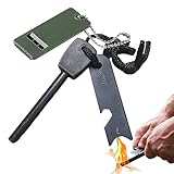 Feuerstahl Feuerstein Anzünder Feueranzünder Feuerzeuge Zündungen Feuerstarter Fireflint Magnesium Ferrocerium Fire Steel Firestarter Schaber Und Pfeife 20000 Zündungen für Outdoor Survival Bushcraft