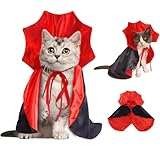 XIMISHOP Halloween Katzen Kleidung Umhang Kostüm Katze und Hund Cosplay Vampir Zubehör Halloween Teufel Cape Mantel Kostüm Für Haustier