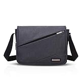 FANDARE Unisex Umhängetasche Schultertasche Crossbody Bag für 10.5 Zoll Laptop Kuriertasche Herren Damen Messenger Bag Laptoprucksäcke für Reise Schule Hochschule Arbeit Outdoor Schulranzen Schwarz