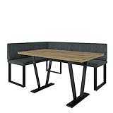 Eckbank Akiko Metal mit Tisch - Eckbankgruppe für Ihrem Esszimmer, Küche modern, Sitzecke, Essecke. Perfekt für Küche, Büro und Rezeption. Solide und Starke Verarbeitung. (INARI 96, 168x128 Links)