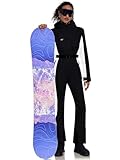 HOTIAN Damen Skianzug Damen Einteiler Skioverall Winter Warme Schnee Skifahren Winddicht Wasserdicht Outdoor Schneeoverall Jumpsuit Mit Kapuze Verdicken Schneeanzug Ski Suit Black S