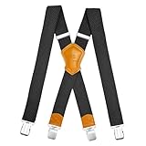 SULIHUA Hosenträger für Herren, Herren Schultergurt, 4cm Breite, lang X-förmig, Verstellbar und Elastisch, 4 Starke und Robuste Metallclips für Herren- und Damenarbeitskleidung, Jeans, Hosen, Jumpsuit