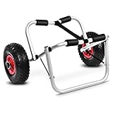 Kajakwagen Faltbarer, Kanuwagen Surfwagen Bootswagen Kanuträger mit Spannriemen Transport Surfboard mit Räder Transportwagen für Kanu, Aluminiumrahmen Gewichtskapazität 80kg 68x27x44cm