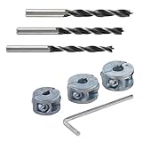 wolfcraft 'Projekt- Set' Tiefenstopps + Holzbohrer I 8639000