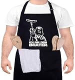 DXDXDXD Star Wars Schürze ICH BIN DEIN BRATER, mit 2 Taschen 95cm Große Männer Grill Schürze, Lustige Neuheit Kochen Grillen BBQ Schürzen, Starwars Geschenk für Männer Schürze Star Wars Schürze.