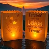 Lichtertüten Papierlaterne - 20er Set - 16 x 11 x 8,5cm - Träume Wiederverwendbar Lichttüten - Tischdeko Geburtstag Candle Bags für Birthday Party - Teelichter LED Kerzen Kerzentüten
