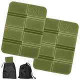 2er Thermo Sitzkissen Outdoor, Faltbares Sitzkissen Outdoor, Sitzunterlage Outdoor Kinder Wasserdicht, Thermo Sitzkissen mit Tragetasche, Wander Jagd Zubehör Garten Stadion Hunting Camping-olivgrün