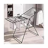 HBOOMOEM Standtrockner Klappbar，WäSchetrockner Ausziehbar Mit 2 Ebenen，Platzsparendes Design Aus Metall, Geeignet Zum Trocknen Von Kleidung, HandtüChern, BettwäSche Usw.(Black,155CM/61in)