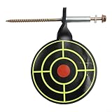 Gdfnmogo Schwerlast-Stahl-Zielscheibe mit runder Platte, 5 mm Karbonstahl-Rückstell-Design, inklusive 10 Aufklebern für Schießtraining, Jagd