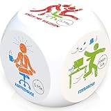 GLÜCKSGUT® Anti-Stress-Würfel | Piktogramme | Lustiger Stresswürfel | 6 Motive, Geschenkbox & Anleitung | Spielzeug für Stressabbau, Kollegen & Büro Geschenk