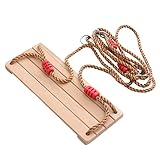 UPKOCH 1Stk Schaukel aus Holz Schaukel mit Untertasse für für draußen Baum für kinderzimmer zubehör kinderschaukel holzschaukel im Freien Kinderspielzeug hölzern Khaki