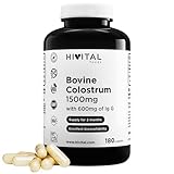 Colostrum 1500 mg. 180 Kapseln für 2 Monate. 100% Natürliches Rinderkolostrum von Kühen aus Weidehaltung mit 600 mg (40%) aktivem Immunglobulin G (IgG). Reich an Aminosäuren. Hergestellt von HIVITAL