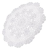 Nishiyuenyi Weiße, Gehäkelte Baumwolle, Spitzendeckchen, Tischsets, Deckchen, Matte, 50 cm, Weiß, 50cm