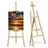 Staffelei, Holzständer, Künstlerstaffelei, Zeichenstaffelei, tragbare Staffelei für Malerei, Erwachsene, Hochzeit, Ausstellung, verstellbare Leinwandhöhe, einfach zu montieren, 1,5 m