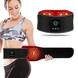 Hottoerak Rotlicht Gürtel, 52LEDs mit 3-in-1 Chip, 10/20/30Timer Infrarotlampe mit Vibration, 5000 mAh Wiederaufladbarer & Kabelloser Controller, Tragbar Rotlichtlampe für Zuhause, Büro, Reisen