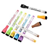 Sosoport 8 Stück Whiteboard Marker mit Radierer Magnetisch Trocken Abwischbar Farbige Whiteboard Stifte für Schule Büro und Zuhause