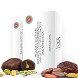 Kaicao Medjool Datteln gefüllt mit Pistazien & Kardamom, umhüllt mit 100% Kakao Oko Schokolade – Dominikanische Republik – ohne Zuckerzusatz – Gesunder Snack – 8er Pack – Natürliche Energiequelle