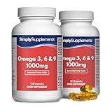Omega 3, 6 & 9 1000mg - 240 Kapseln - Versorgung für bis zu 8 Monaten - SimplySupplements