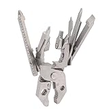 Multitool-Zange, Robustes Survival-Multitool, Spitzzange und Taschenclip, Multitool mit Taschenclip, Tragbares Multitool, Klappbare Multitool-Zange für Camping